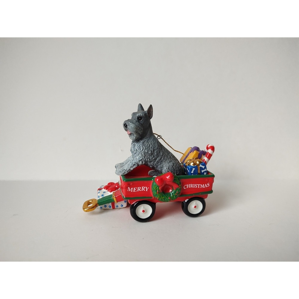 Danbury Mint Christmas ornament Schnauzer dog‎ 2011 A Waggin Holiday